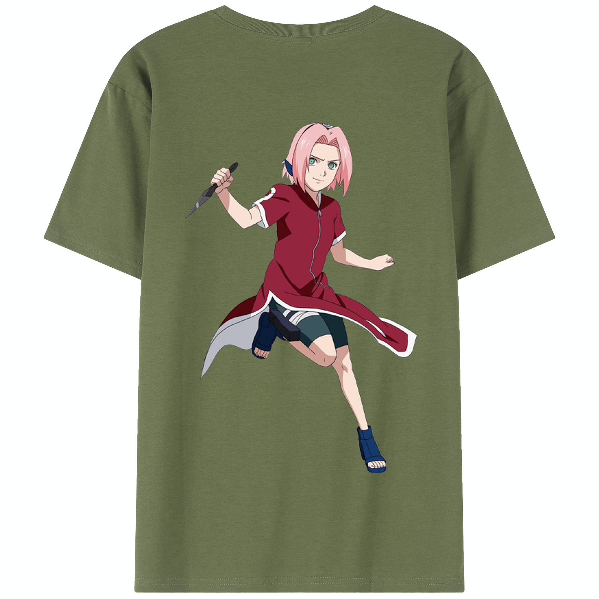 （画像用） NARUTO -ナルト- 春野サクラ Haruno Sakura 綿100％半袖Tシャツ（背面プリント）